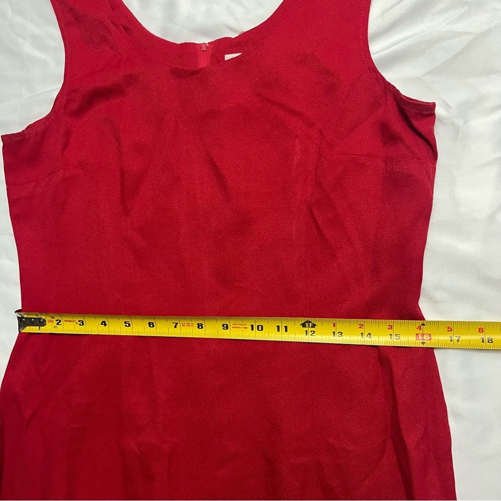 Vintage 90s Red Sheath Dress Made in Canada M / 8 - Picture 6 of 6